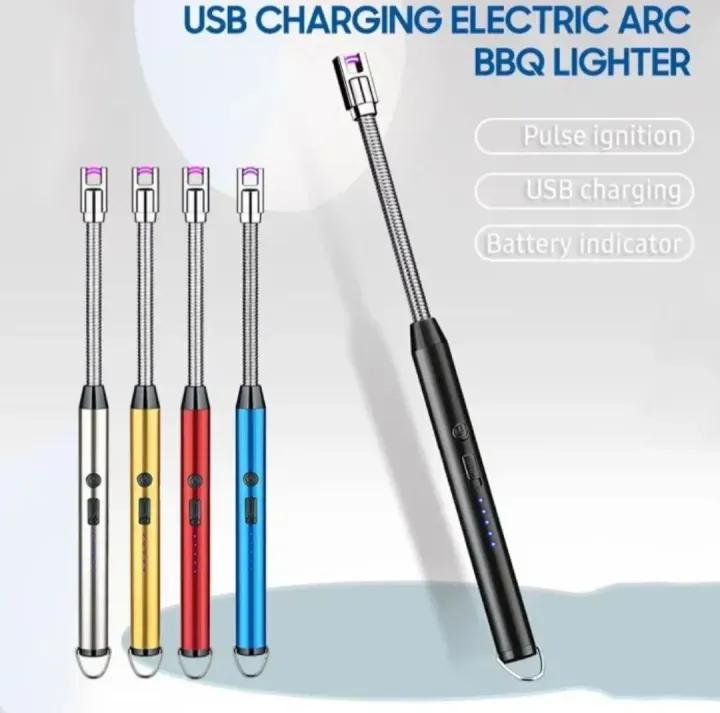 Electric USB Rechargeable Flexible Neck Arc Lighter – Windproof Flameless Candle & BBQ Igniter
