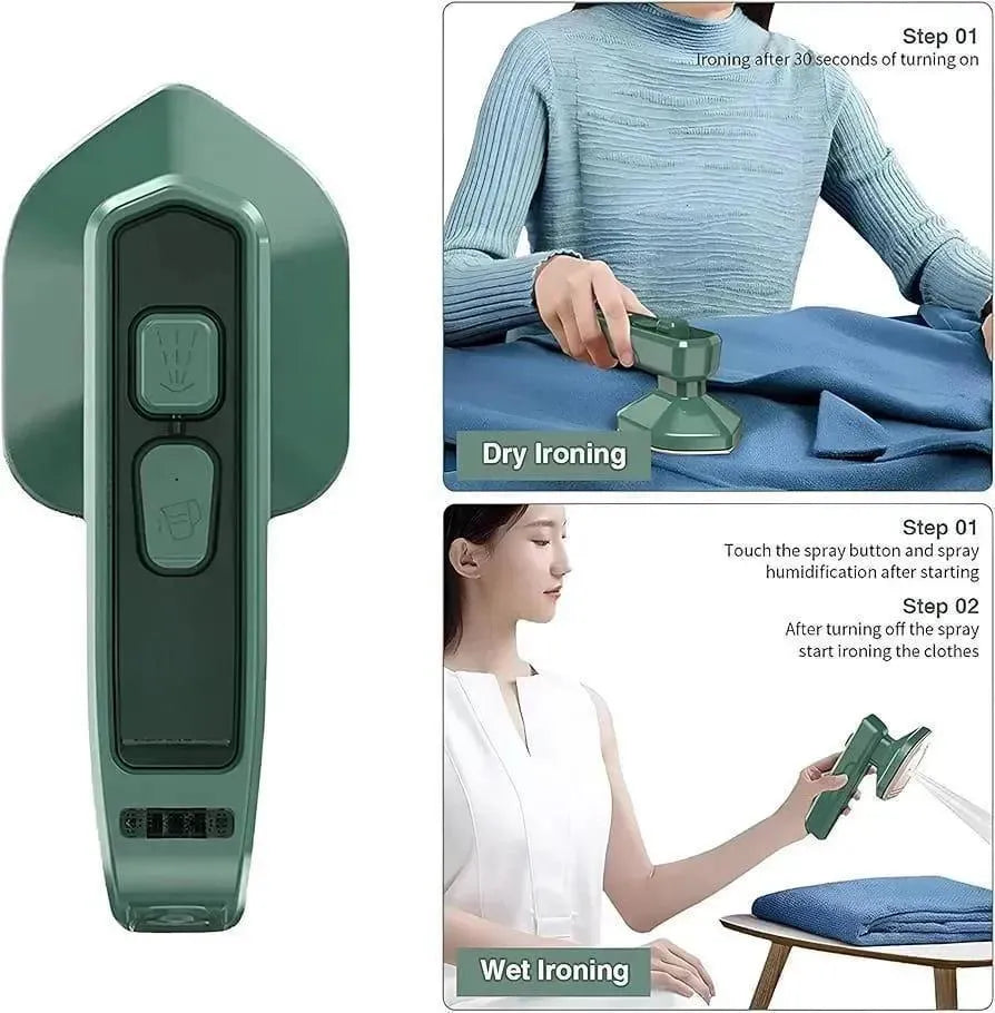 Portable Handheld Steam Iron – 2-in-1 Dry & Wet Mini Iron for Travel & Home Use