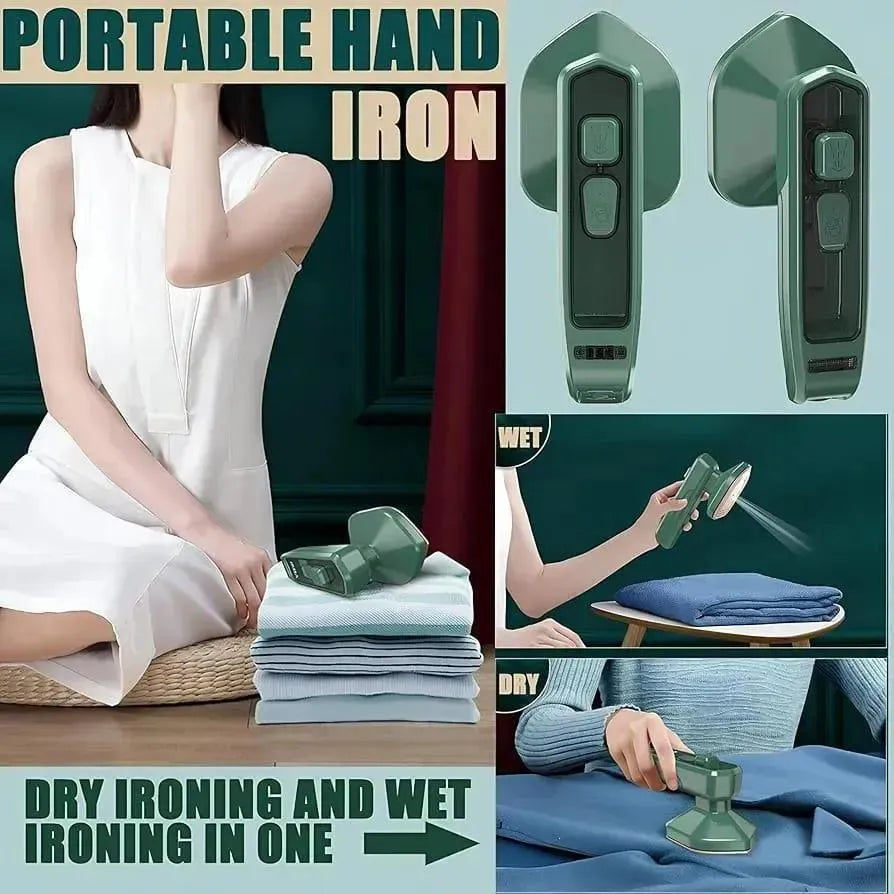 Portable Handheld Steam Iron – 2-in-1 Dry & Wet Mini Iron for Travel & Home Use